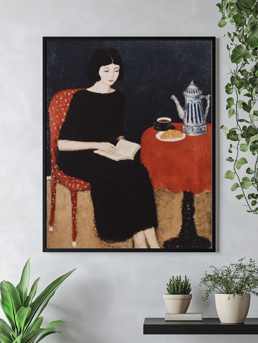 Woman Reading — Fine Art Print. — room view 4