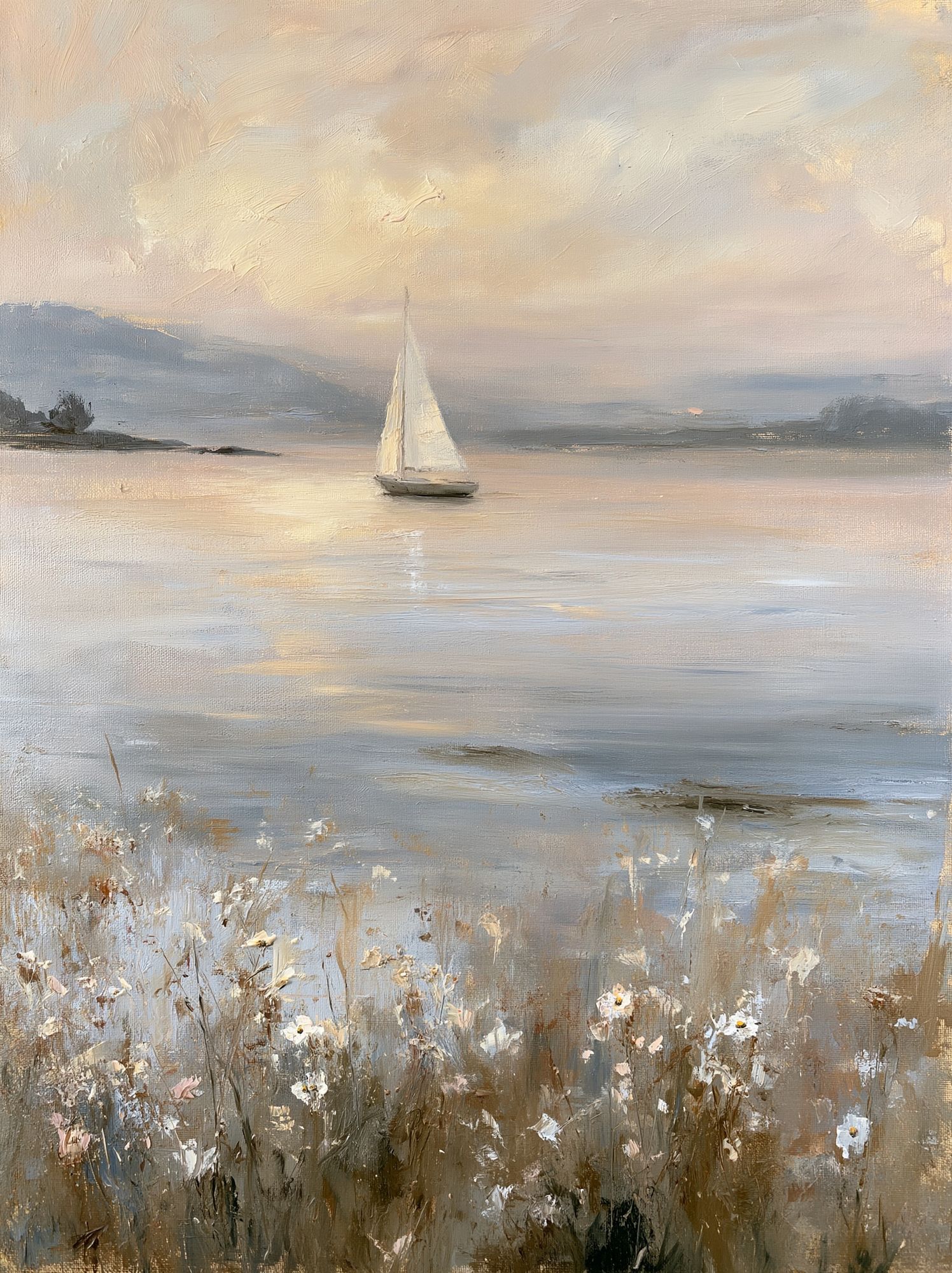 Sailboat at Dawn Fine-Art Print. poster detail
