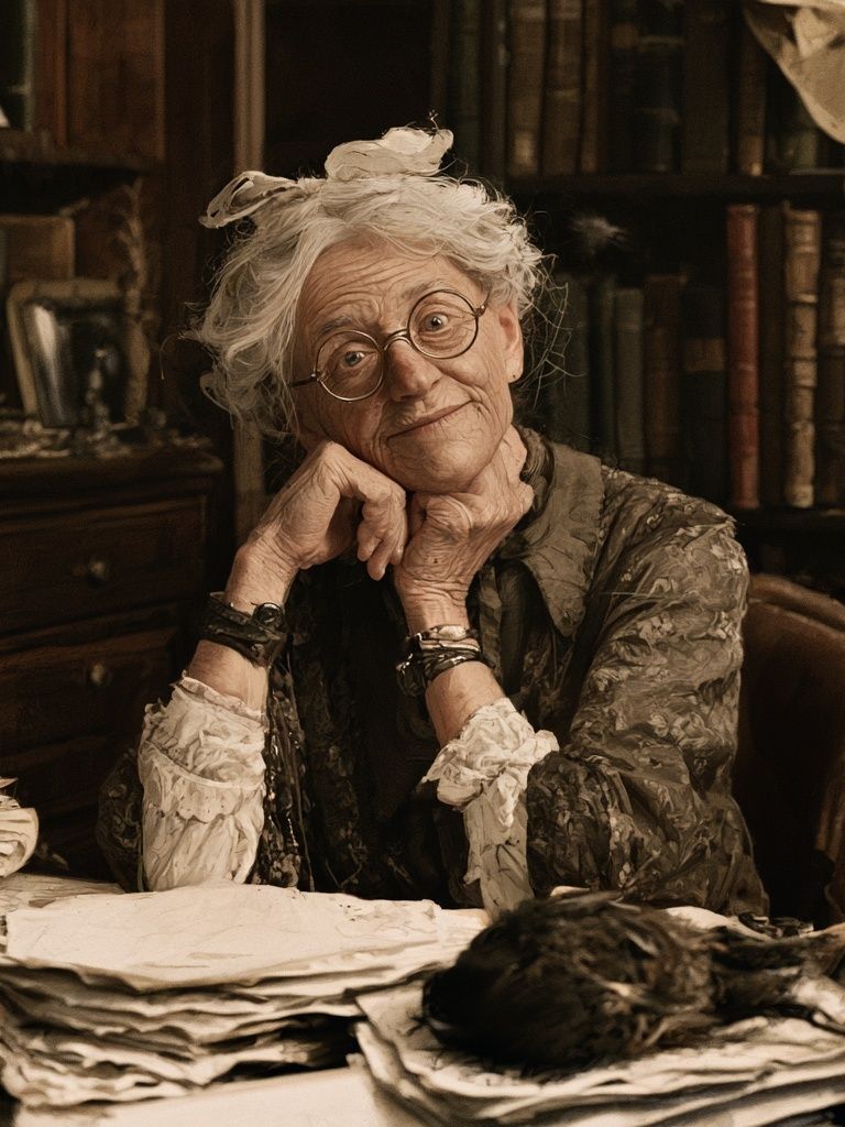 Elderly Scholar Portrait Print. poster detail