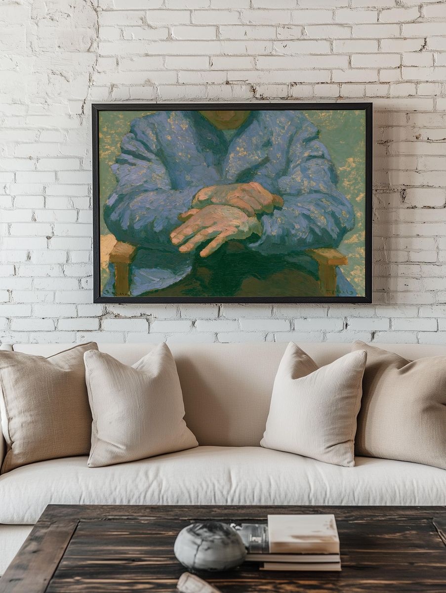 Seated Figure Oil Painting Poster. — room view 1