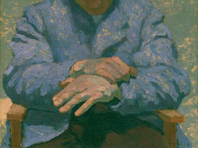 Seated Figure Oil Painting Poster.