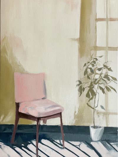 Sunlit Chair Interior Painting Poster. poster