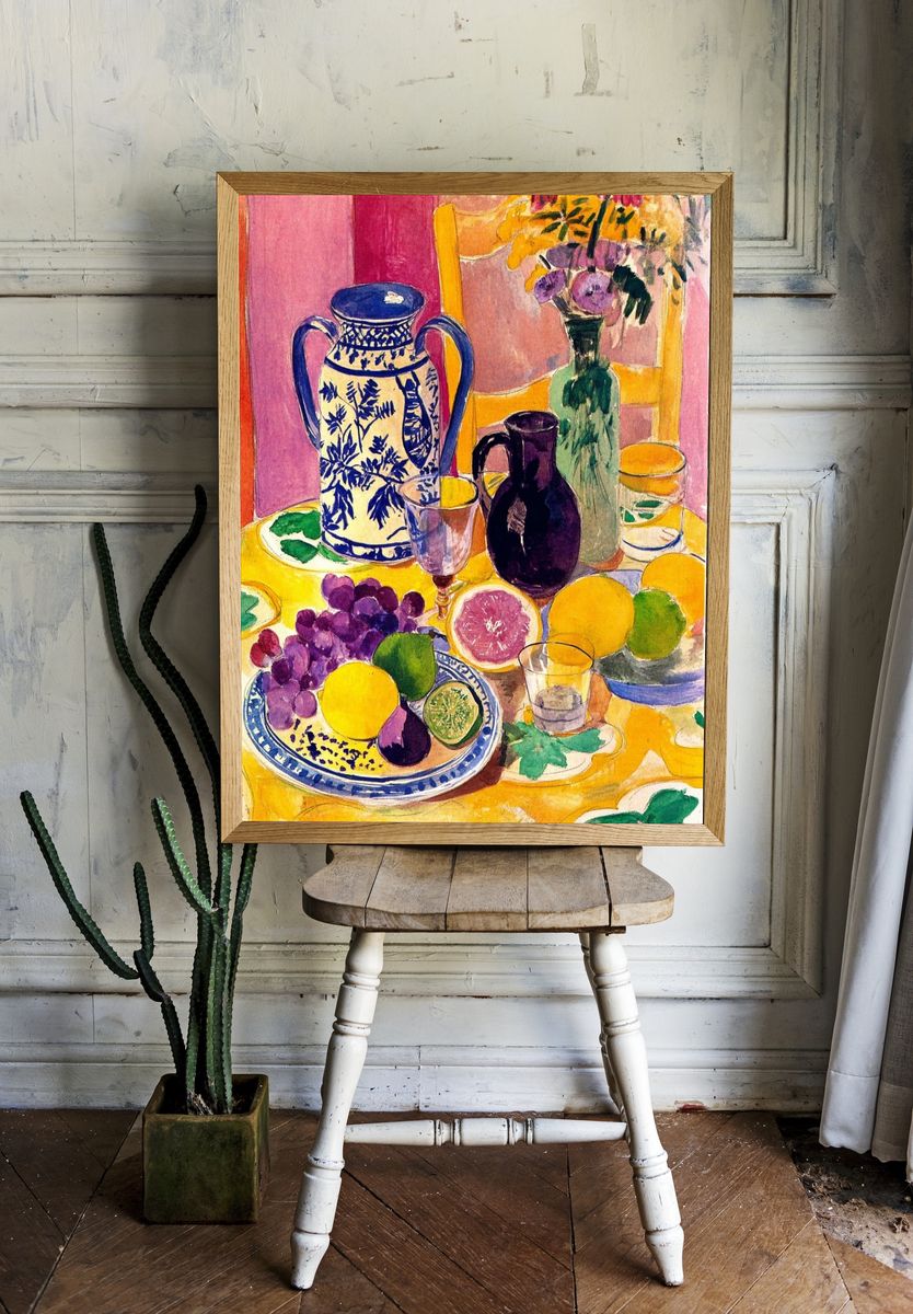 Colorful Still Life Watercolor Poster. room preview