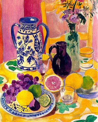 Colorful Still Life Watercolor Poster.