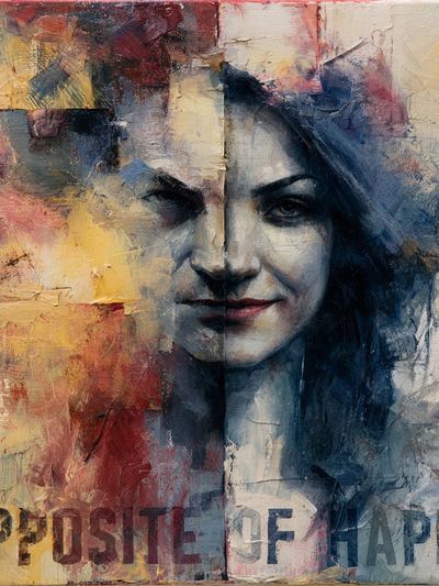 Opposite of Happy Portrait Print.