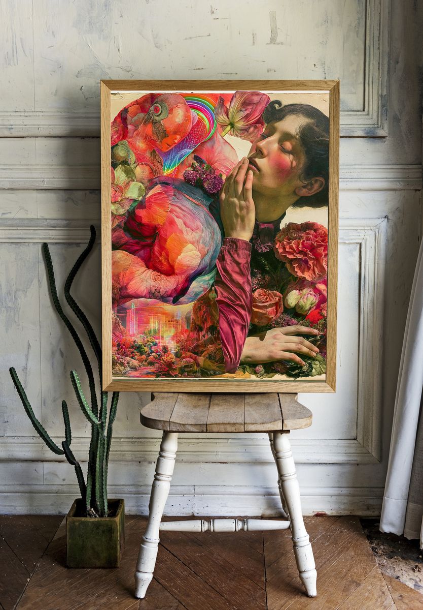 Floral Dream Portrait Print. — room view 1