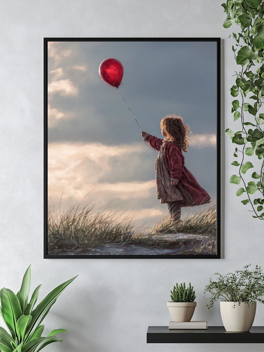 Girl with Red Balloon Fine-Art Print. — room view 4