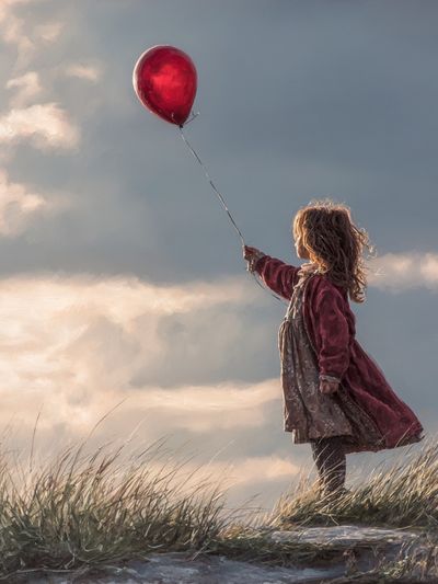 Girl with Red Balloon Fine-Art Print. poster print
