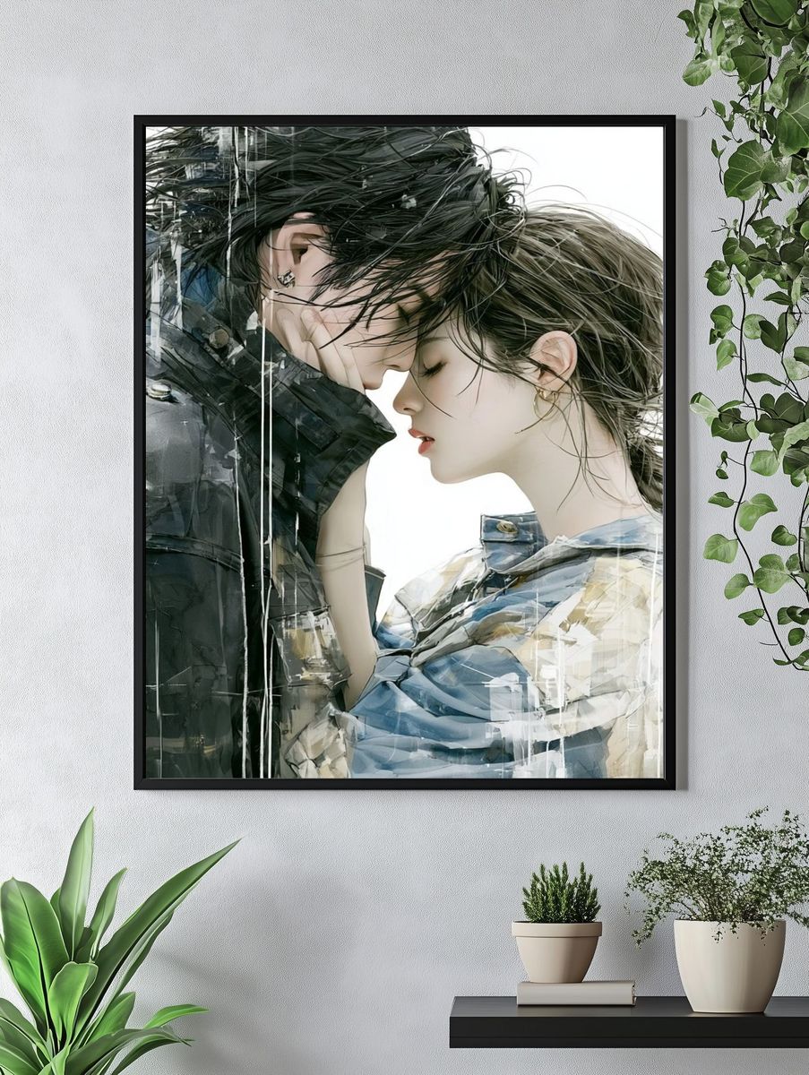 Intimate Couple Portrait Print. — room view 4