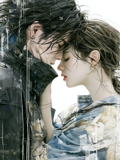 Intimate Couple Portrait Print.