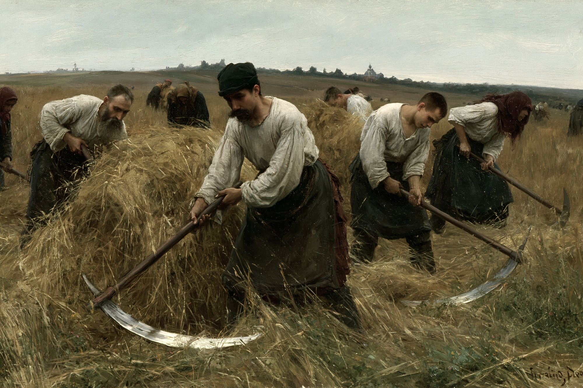 Harvesters in the Field Fine-Art Print. poster — fine-art art