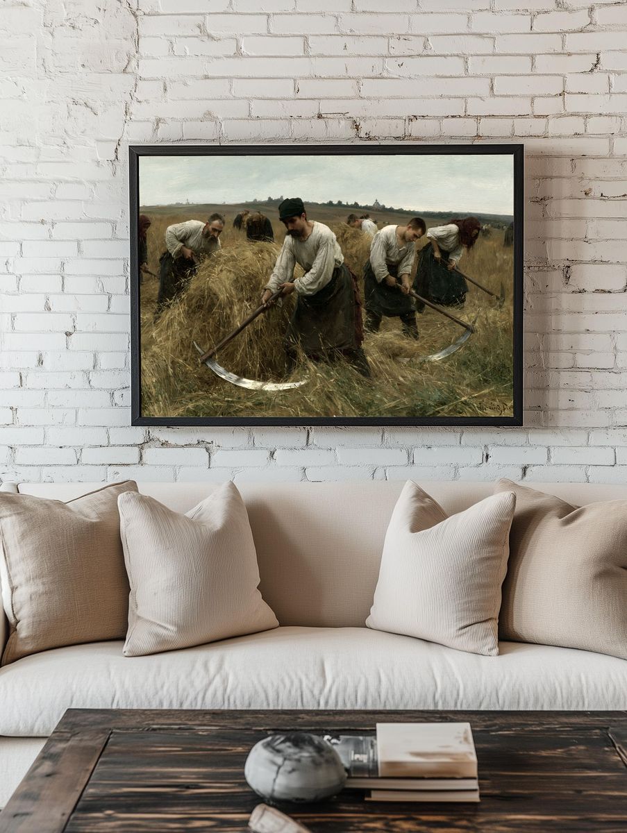 Harvesters in the Field Fine-Art Print. room preview