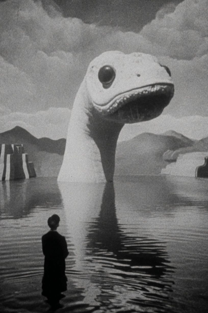 Surreal Creature in Water — Fine Art Print. poster detail