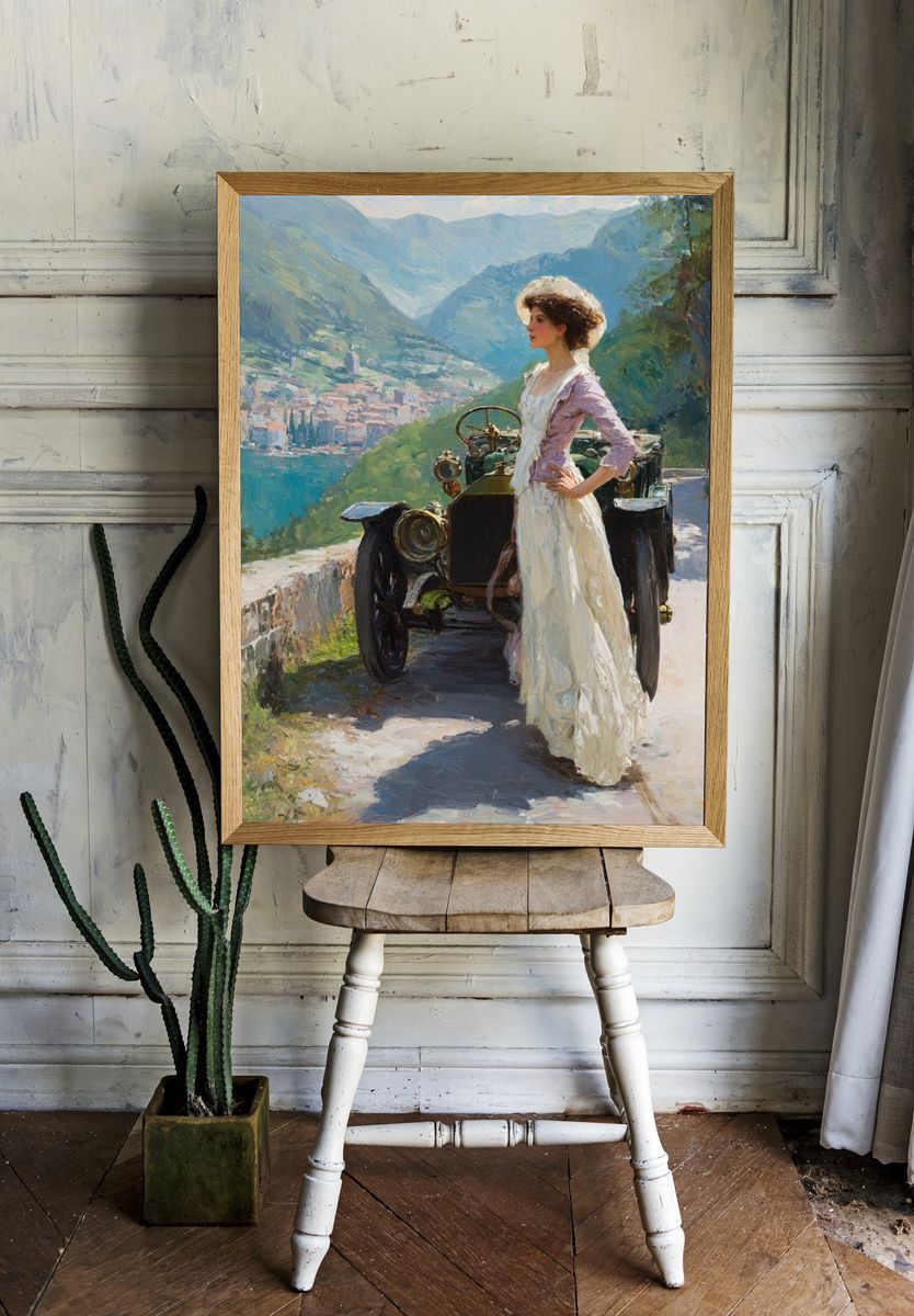 Vintage Roadside Elegance Print. — room view 1