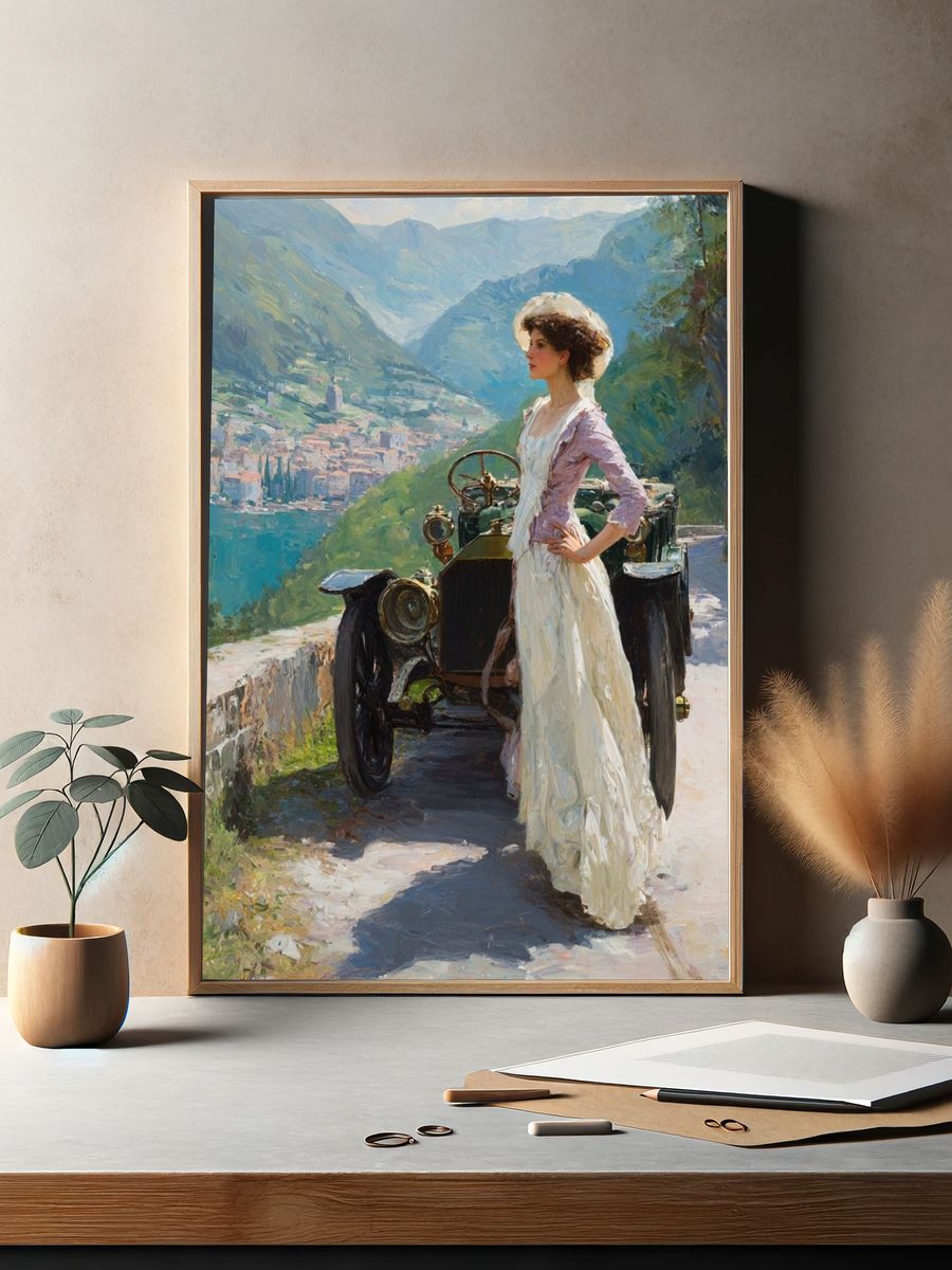 Vintage Roadside Elegance Print. — room view 2