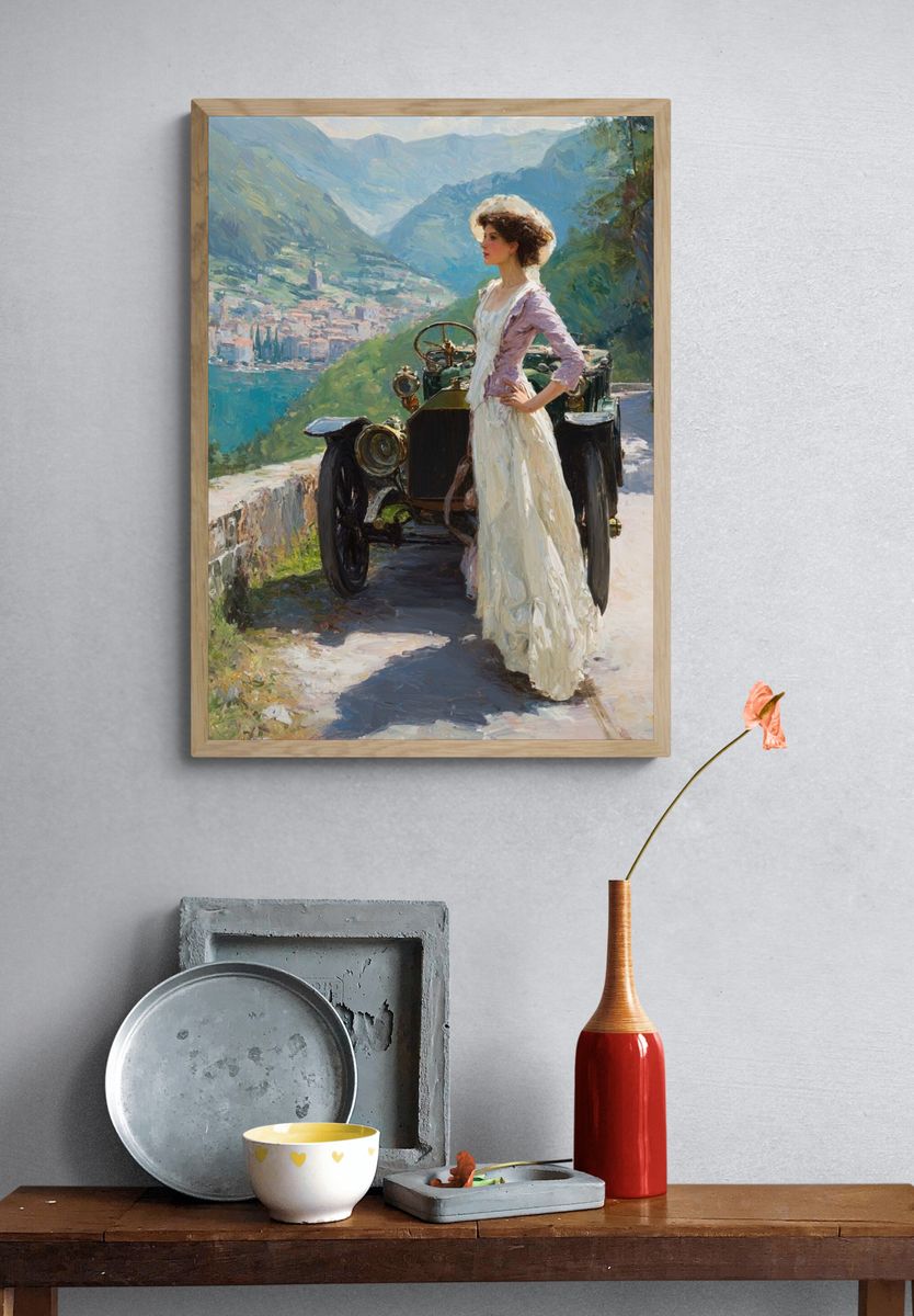 Vintage Roadside Elegance Print. — room view 3