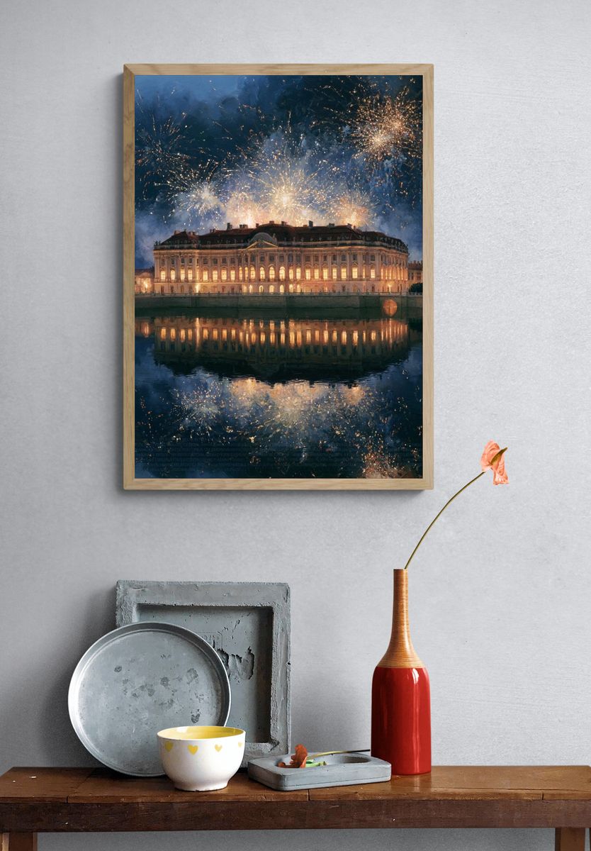 Palace Fireworks Night — Fine-Art Print. — room view 3