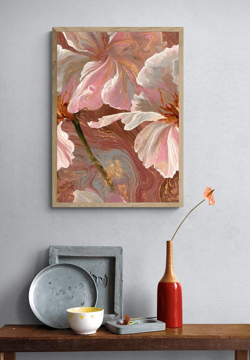 Elegant Floral Abstract Poster. — room view 3