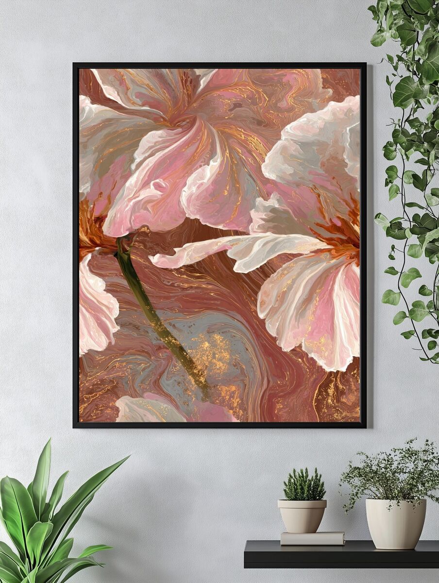 Elegant Floral Abstract Poster. — room view 4