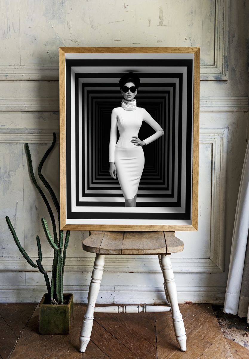 Monochrome Fashion Portrait Poster. room preview