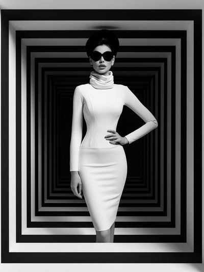 Monochrome Fashion Portrait Poster. poster