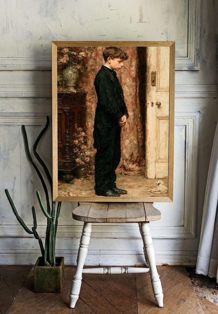 Boy in Black Suit Fine-Art Print. room preview