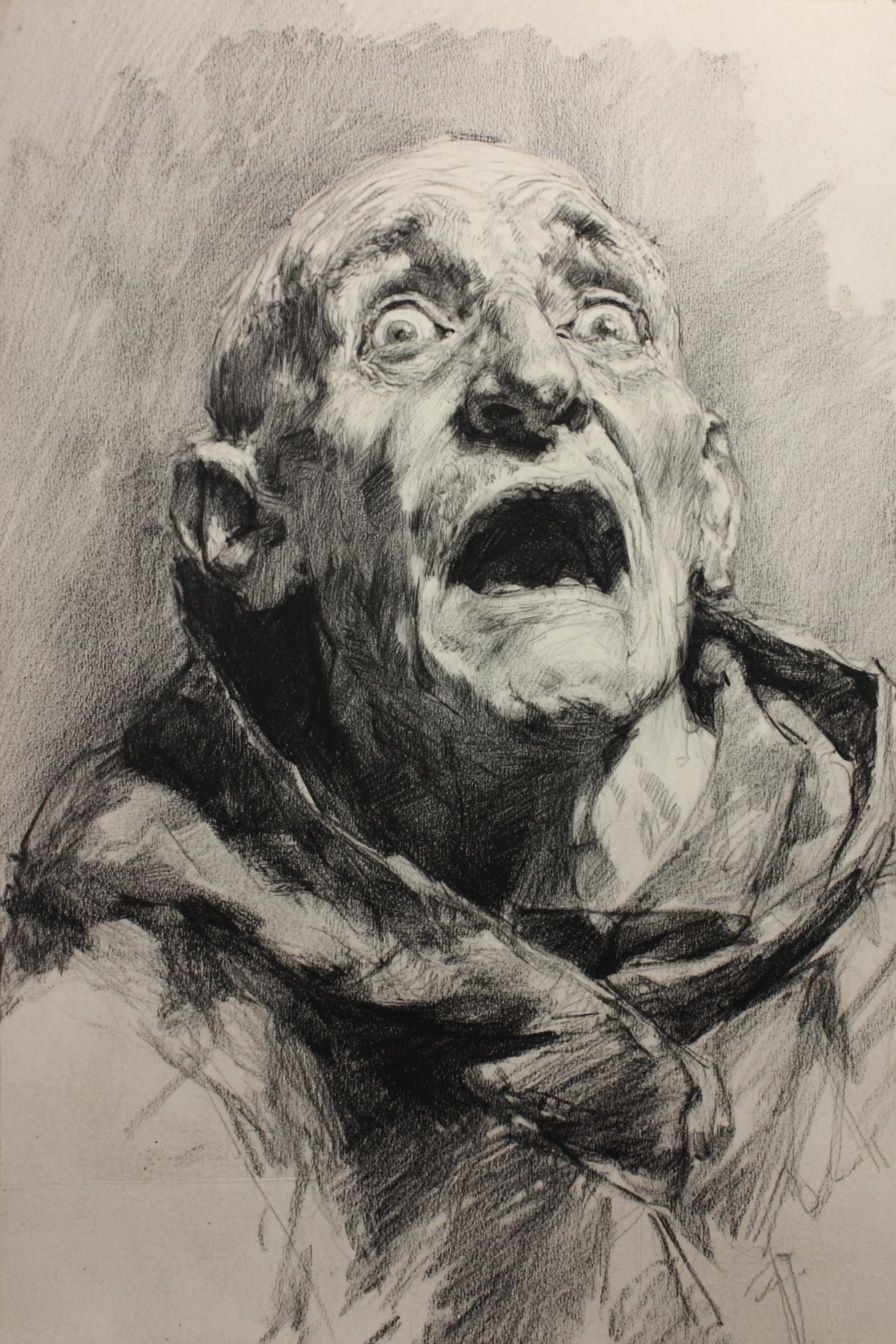 Screaming Monk — Fine Art Print. poster — fine-art art