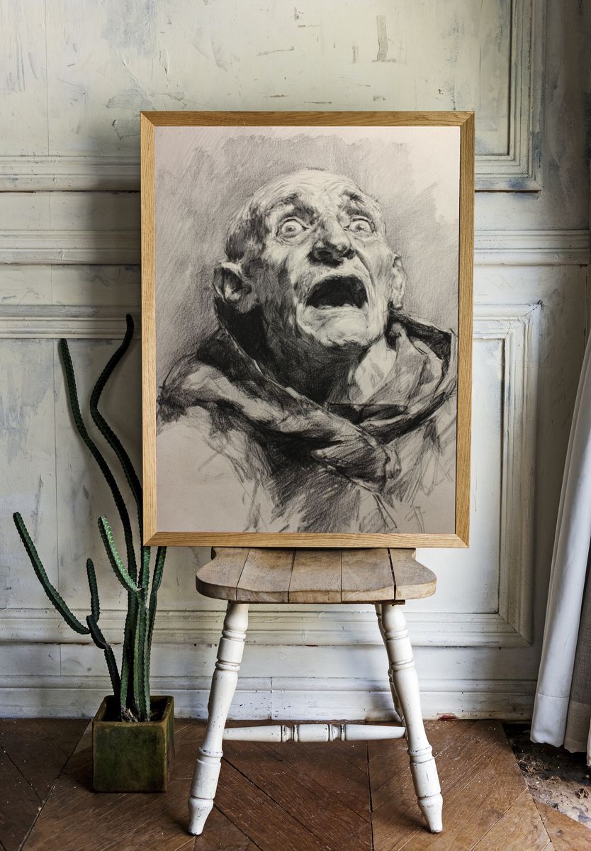 Screaming Monk — Fine Art Print. — room view 1