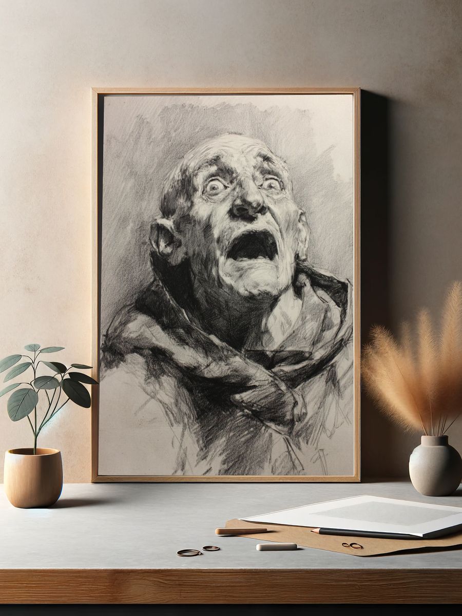 Screaming Monk — Fine Art Print. — room view 2