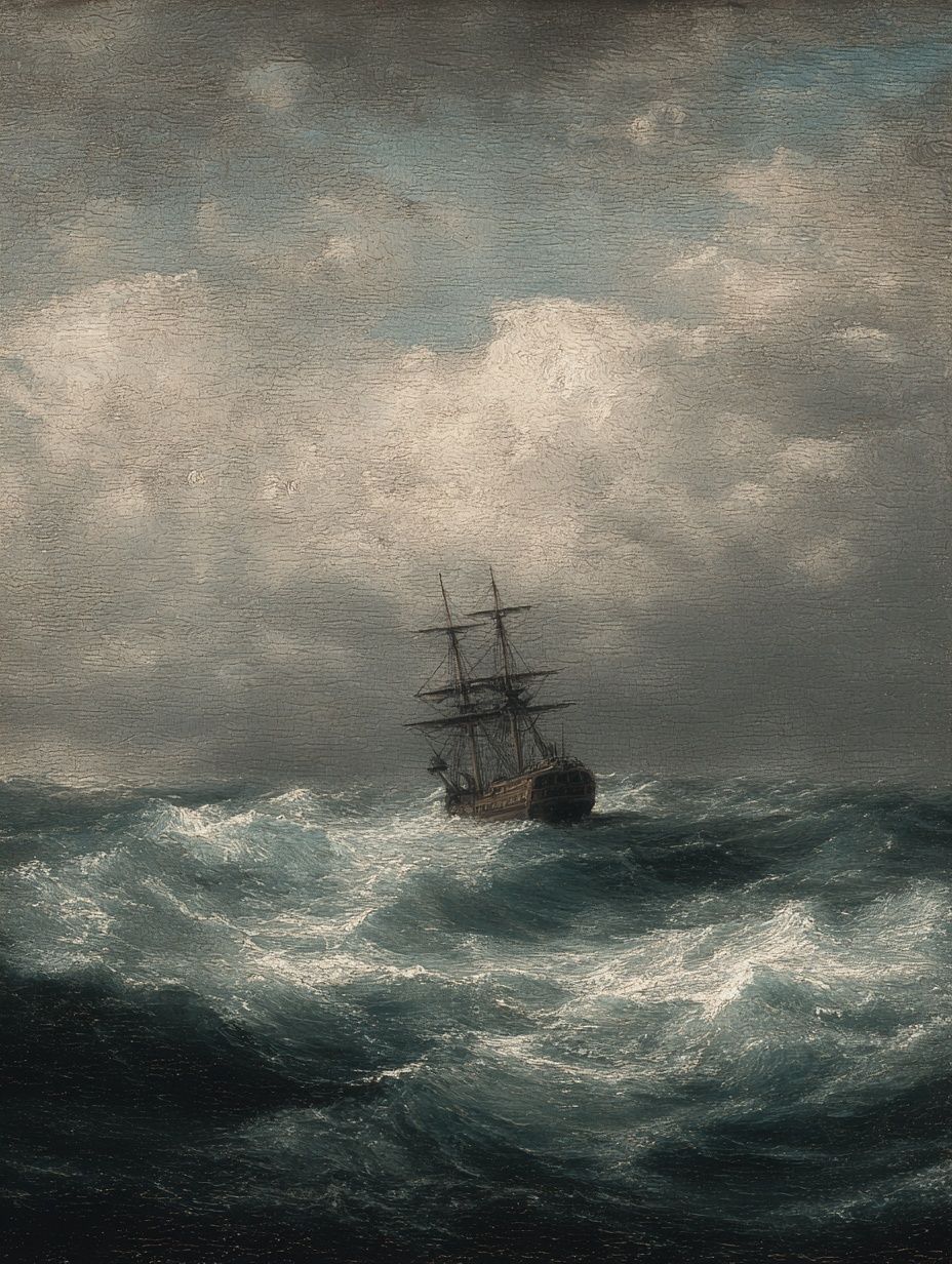 Stormy Sea with Ship — Fine Art Print. poster detail
