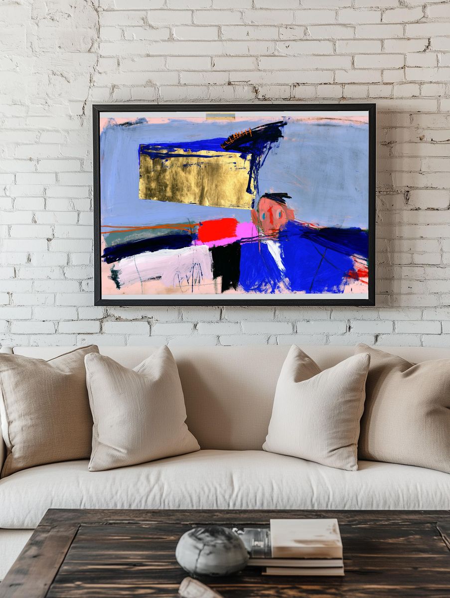 Abstract Brushstroke Portrait Poster. — room view 1