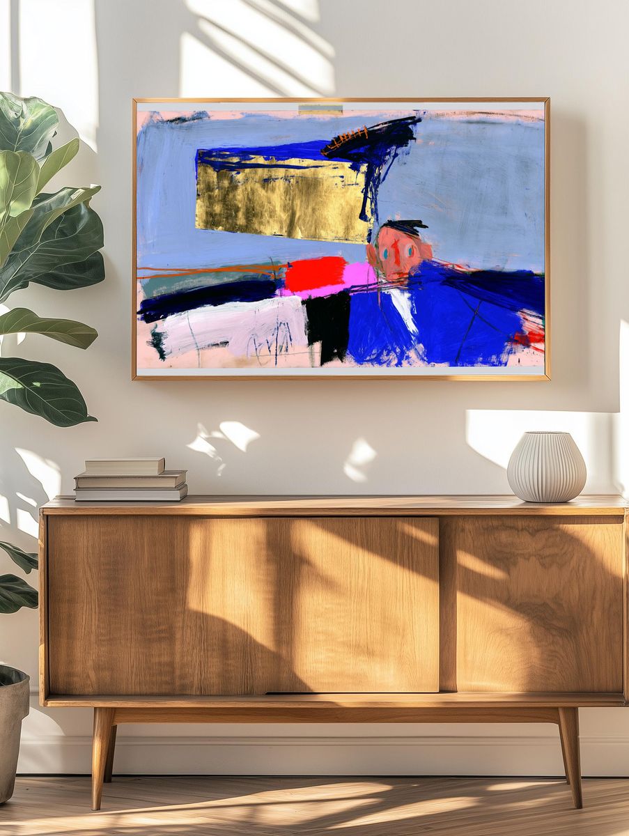 Abstract Brushstroke Portrait Poster. — room view 3