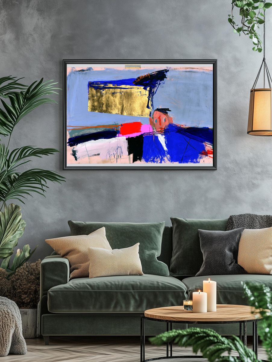 Abstract Brushstroke Portrait Poster. — room view 4