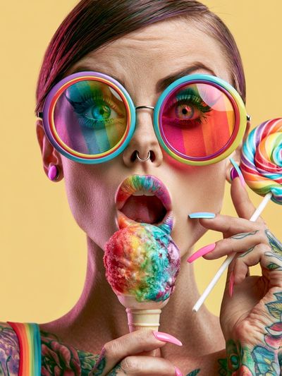 Rainbow Pop Portrait Print.