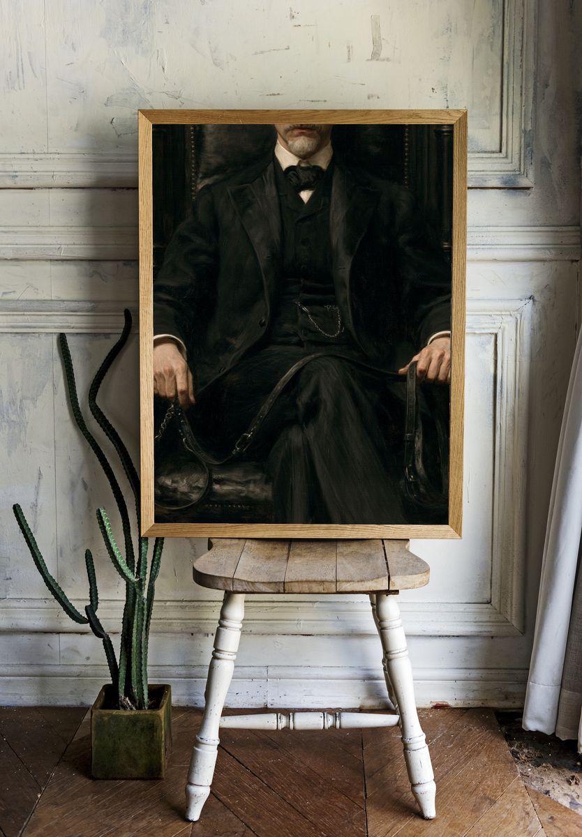 Victorian Gentleman Portrait Print. room preview
