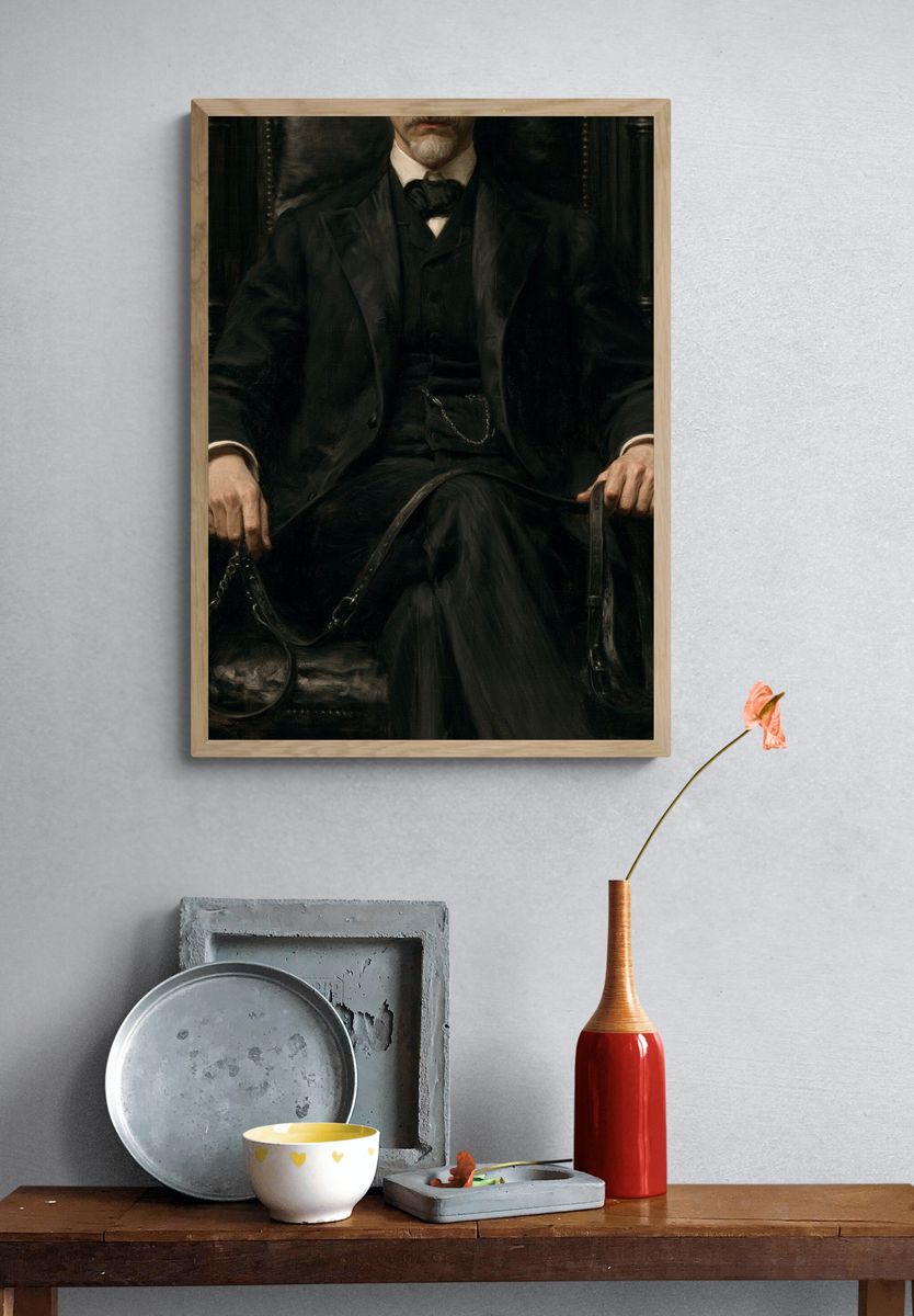 Victorian Gentleman Portrait Print. — room view 3