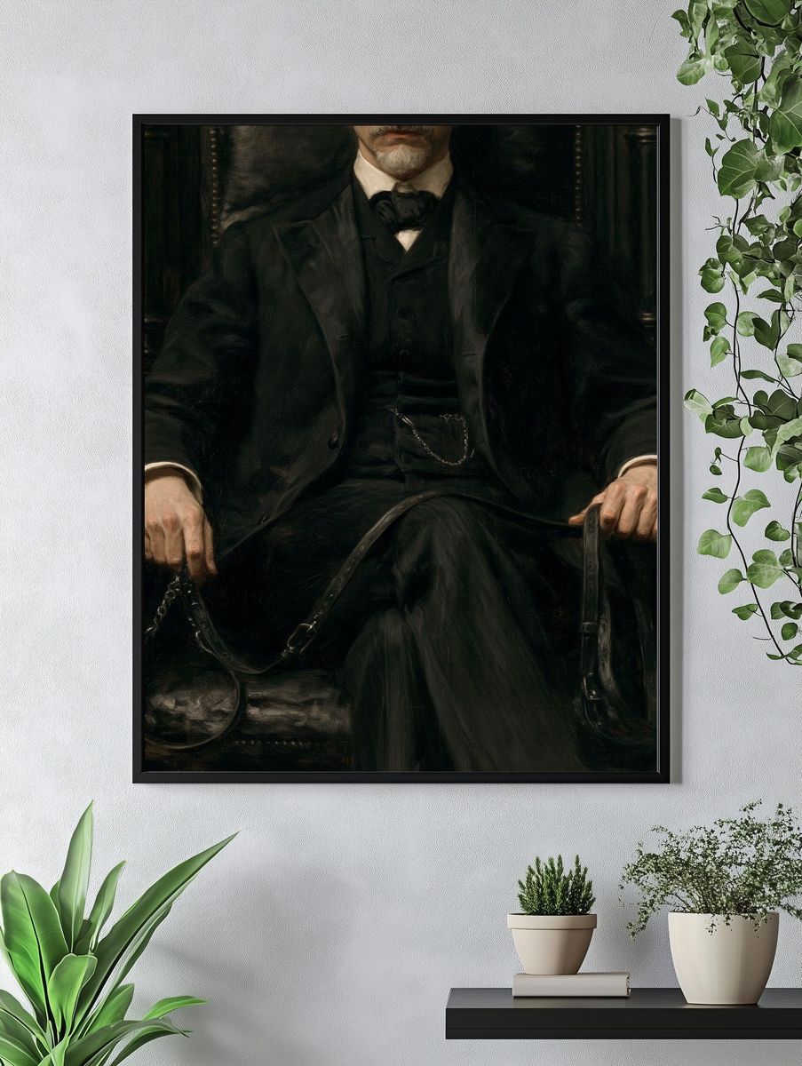 Victorian Gentleman Portrait Print. — room view 4