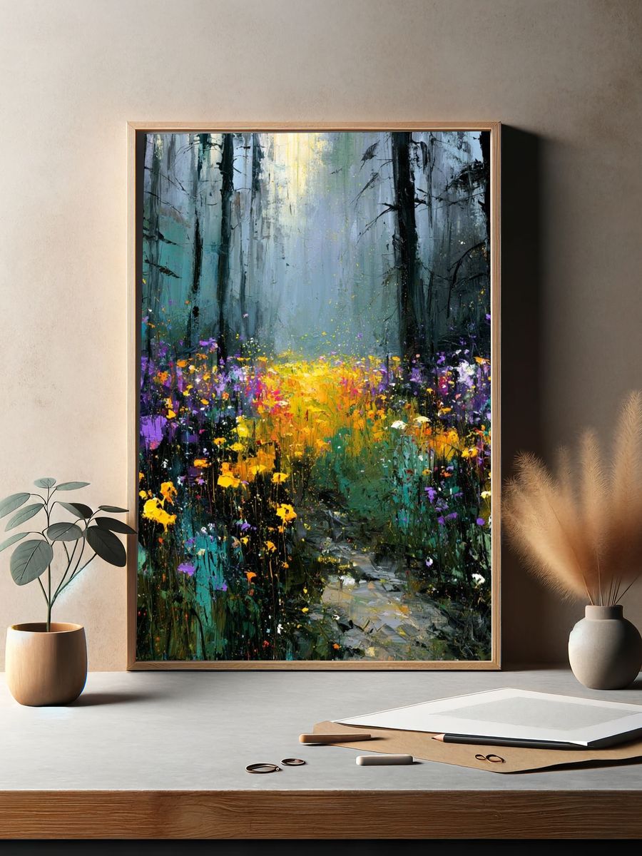 Enchanted Forest Path Fine-Art Print. — room view 2