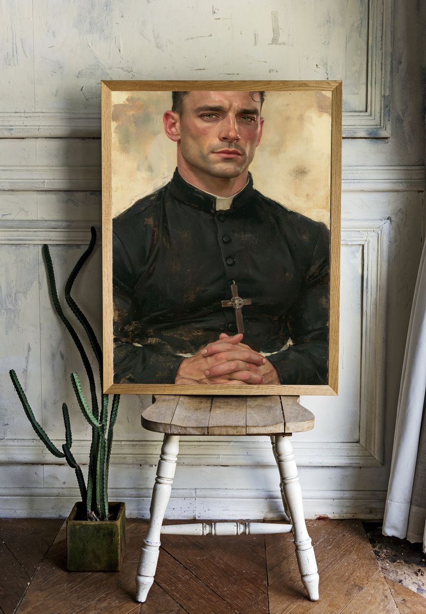 Priest Portrait Fine-Art Print. room preview
