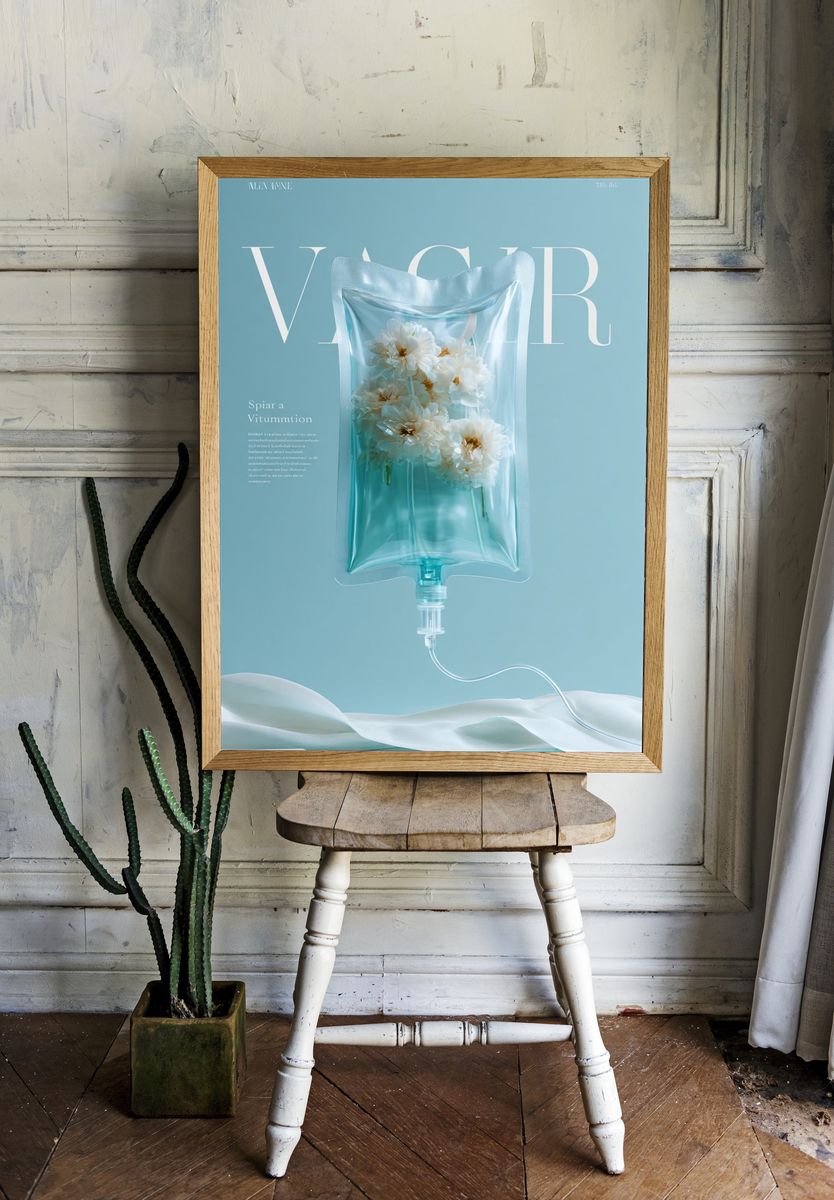 Floral IV Bag — Modern Art Print. — room view 1