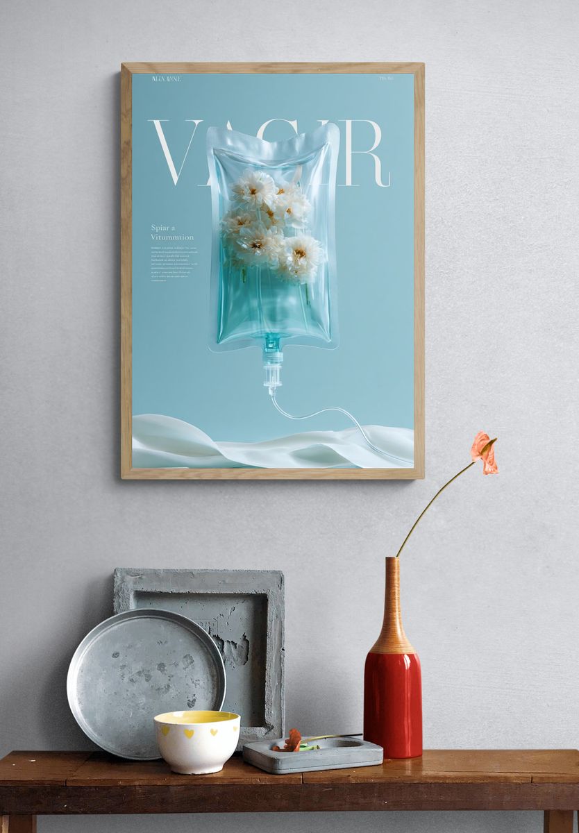 Floral IV Bag — Modern Art Print. — room view 3