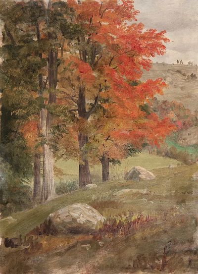 Woods Autumn (1865) vintage nature. poster print
