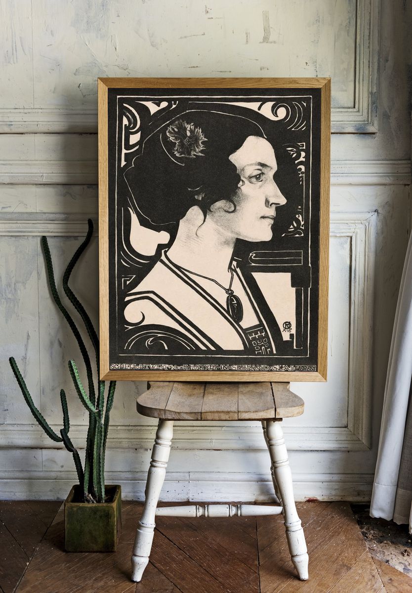 Portrait unknown woman Sketch design. — room view 1