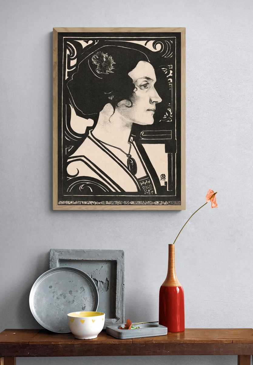 Portrait unknown woman Sketch design. — room view 3