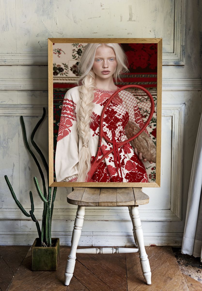 Red Fashion Portrait Poster. room preview