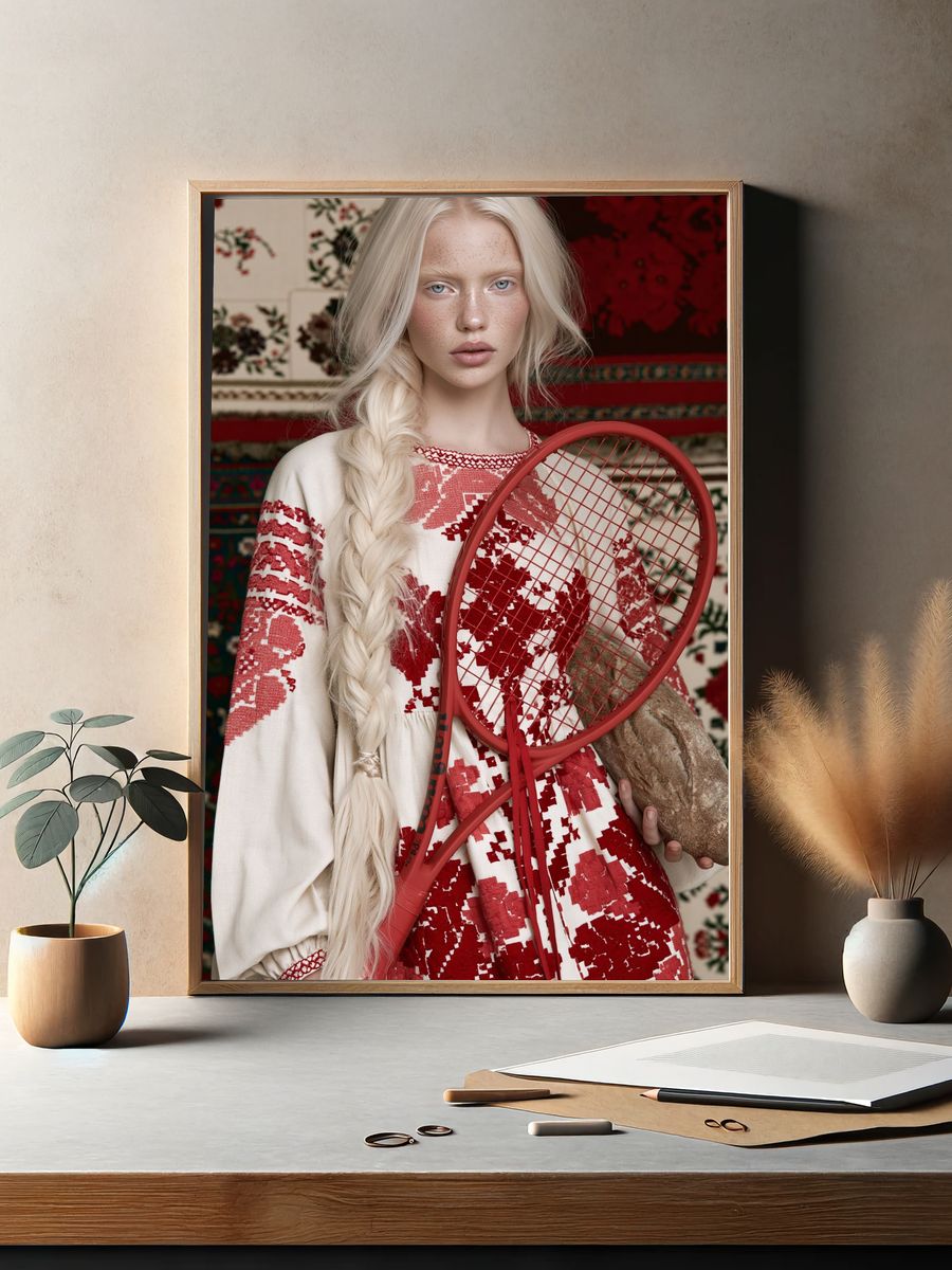Red Fashion Portrait Poster. — room view 2