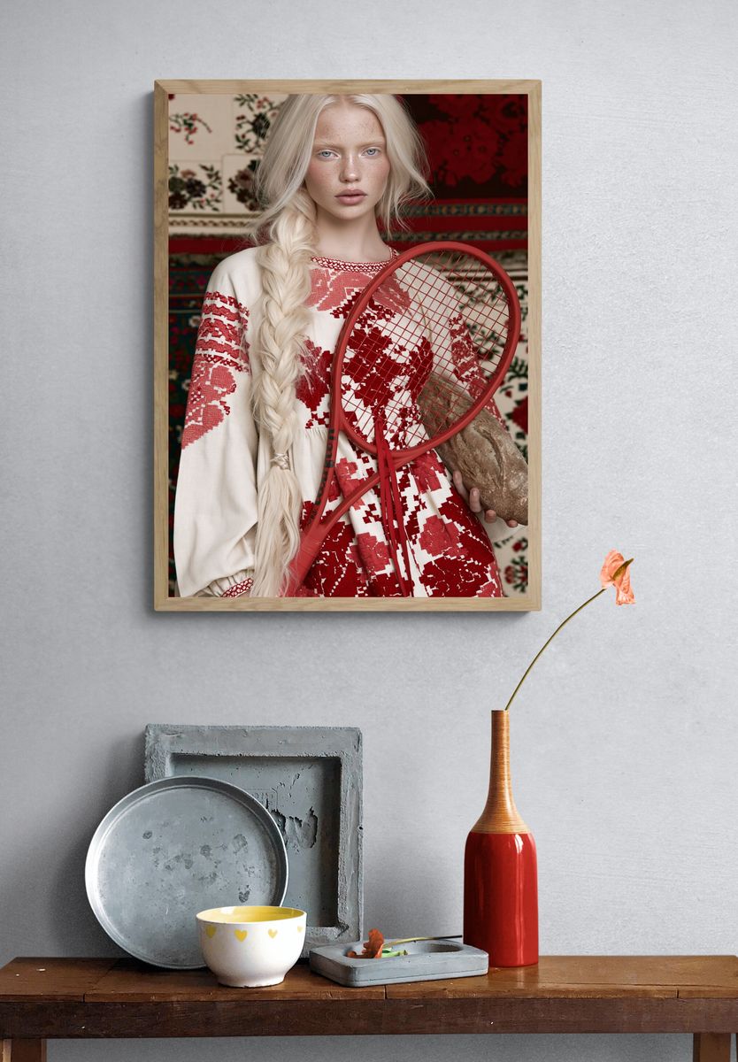 Red Fashion Portrait Poster. — room view 3