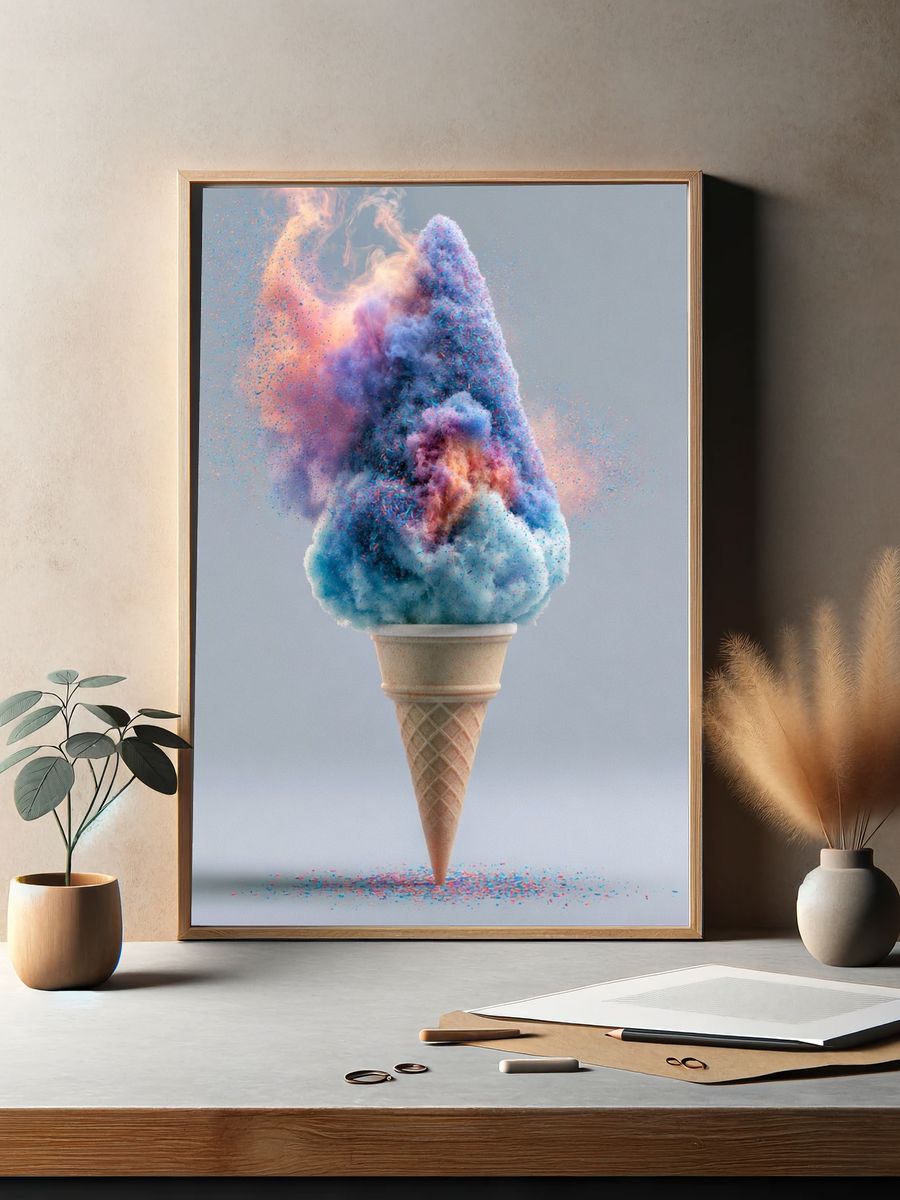 Exploding Ice Cream Abstract Print. — room view 2