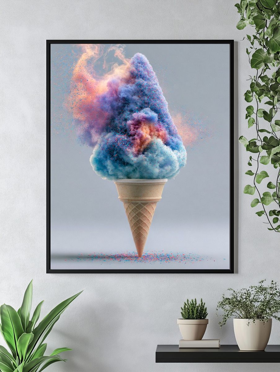 Exploding Ice Cream Abstract Print. — room view 4