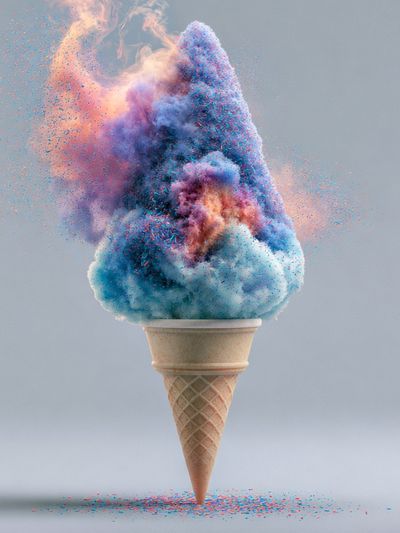 Exploding Ice Cream Abstract Print.